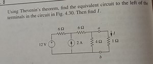 Using Thevenin's theorem, find the equivalent circuit to the le... | Filo