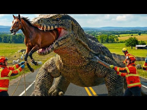 Real Life Heroes Save Horse from GIANT Mutant Lizard Creature