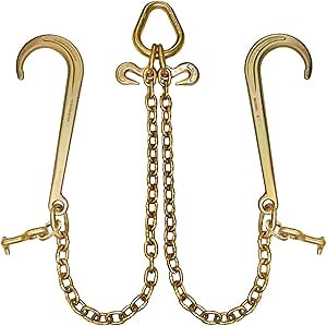 Amazon.com: VULCAN Tow Chain Bridle - 15 Inch J Hooks and T Hooks - Grade 70 Chain - 47 Inch - 4,700 Pound Safe Working Load : Sports & Outdoors