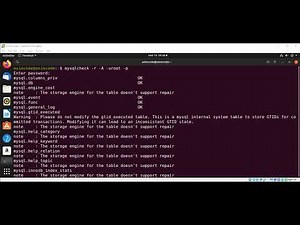 MySQL Check and Repair Tables And Databases