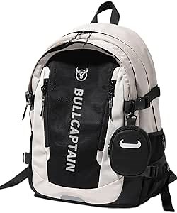 Amazon.com: BULLCAPTAIN Travel Backpack, 18.5 x 12.6 x 7.1 inches, Water-Resistant 17inch Laptop Daypack with Mini Pouch A01 (White and black) : Electronics