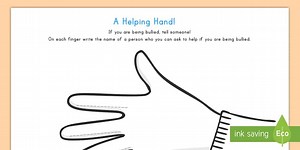 Helping Hand Anti-Bullying Worksheet