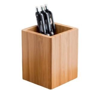 [Hot Item] Office Accessories Supply Desktop Stationery Natural Bamboo Wooden Pen Holder