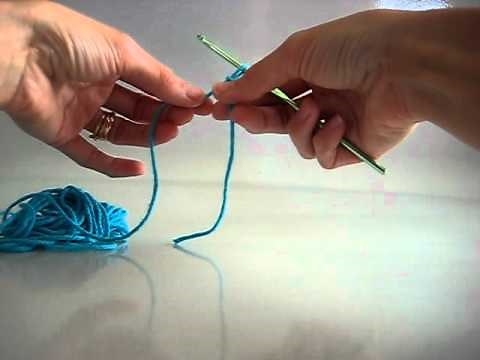 How to crochet. Beginning Crochet instruction. Yarn over, and chain stitch