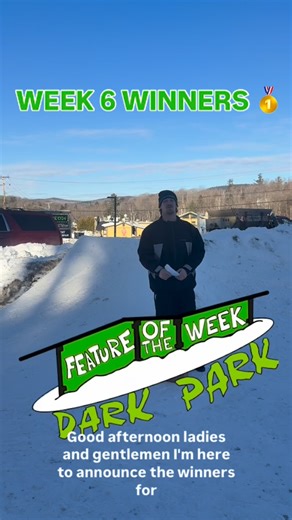Dark Park Vermont on Instagram: "🚨WEEK 6 WINNERS ANNOUNCMENT🚨 Congratulations to our winners @henbone11 and @bigbaggymon 😤 Good to see the lads getting inverted this week. Shoutout @airblaster and @skullcandy for getting the prizes dialed🫡 Stay tuned for tomorrows announcement for WEEK 7 of FOTW 👀"