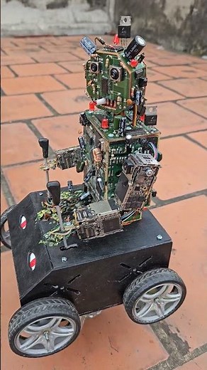 Test 01 -DIY Robot Drives an RC Car – Built from E-Waste #diy #robot