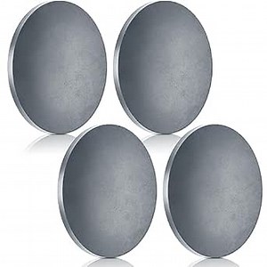 Therwen 4 Pack Hot Rolled Steel Plate 1/4" x 4" Diameter Circle, Weldable A36 Steel Sheet 4 Inch Round Base Sheet for Architecture