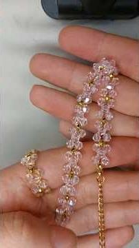 DIY Cute Light Pink Flower Bead Bracelet ✨ Easy Jewelry Tutorial