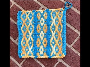 Potholder Spring Flowers and Trellis Pro Weaving Loom Split Weave