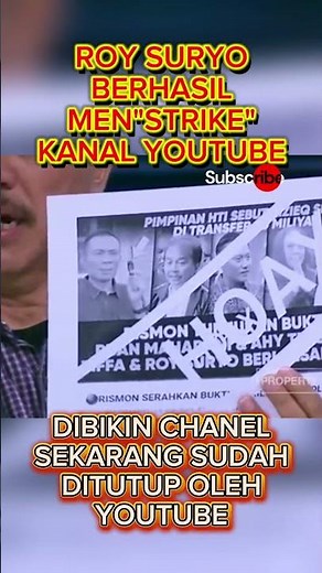 KANAL DIBIKIN CHANEL DISTRIKE ROY SURYO SAMPAI DITUTUP OLEH YOUTUBE #shorts #youtubeshort #roysuryo