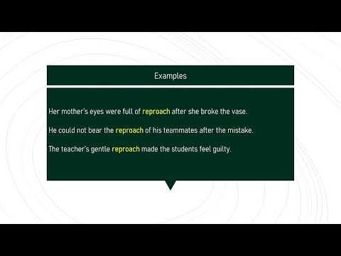 reproach # Expand Your English Vocabulary