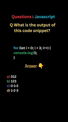 Quiz_For_Coders👩‍💻 on Instagram: "JavaScript MCQ Questions Shorts ⁉️,#coding ,#student ,#bca ,#exam ,#javascript"
