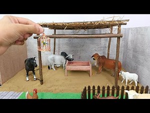 How to create a Mini Village Life Diorama with Cows and Goats | DIY Miniature Village with cattle