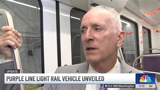 🚆🟣 Welcome aboard the Purple Line! Officials revealed the light rail vehicle set to be used on Maryland’s long-planned transit project connecting Prince George’s and Montgomery counties. http://nbc4dc.com/OMoyKUX | NBC Washington