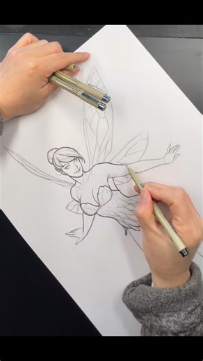 Frank Cho on Instagram: "How to Ink Tinker Bell. From my YouTube art channel where I show you guys how to draw and ink, and other art tips. This is one of 270 art videos you can see for free, and learn. www.youtube.com/@frankchoartist Enjoy, everyone! 😃 @ frankchoartist #frankchoartist #tinkerbell #drawing #sketching #ink"