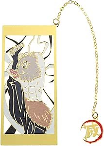 Demon Metal Bookmark Slayer Anime Kawaii Kamado Tanjirou, Agatsuma Zenitsu, Hashibira Inosuke Book Mark School Supplies Gifts for Men Women Scholar Teacher Readings Lovers (Hashibira Inosuke-1)