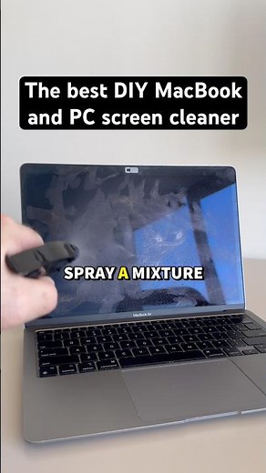 Clean your #laptop screen within seconds using this diluted vinegar and water mixture! #macbook #pc