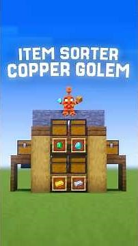How to Build Simple Copper Golem Item Sorter - Minecraft Short Tutorial