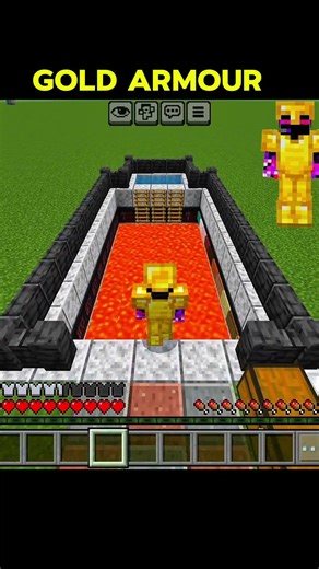 CHECKING ARMOUR TEST IN LAVA 😯 #minecraft #minecraftshorts #minecraftvideos #shorts #gaming