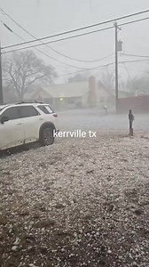 Hail storm in Kerrville, TX — Sunday night! Just wild. This is what it looked and sounded like when the hail started coming down—slamming into cars and everything in sight. Some of these chunks were big enough to do real damage. Hope everyone stayed safe out there. | John-Carlos Estrada CBS Austin