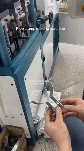 Pipe clamps making machine flat wire punching and bending machine #clamp #pipeclapms#flatwirebending