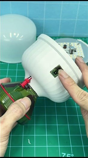 How to Make a 2-in-1 Flashlight from Broken LED Bulb! 💡#diy #recycle #lifehacks