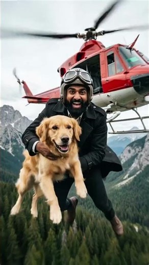 Golden Retriever warns helicopter driver of danger and saves his life