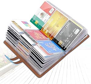 Padike RFID Credit Card Holder Business Card Organizer Business Card Holder, with 96 Card Slots Credit Card Protector for Managing Your Different Cards to Prevent Loss or Damage (Azure)