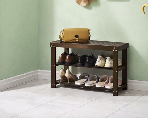 Bamboo Shoe Rack Bench 3 Tier, Wooden Shoe Storage Organizer, Entryway Shoe Bench, Sturdy Shoe Rack Shelf, Bedroom Hallway Storage, (300lbs) - Etsy