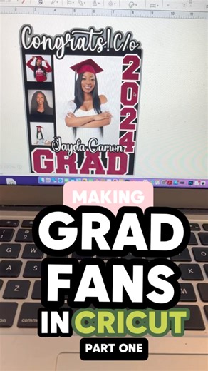 Making Grad Fans in Cricut Design Space PART ONE! Be sure to see the previous Materials video Calibration if you need it #graduation #gradfans #senior #graduate #grad #fans #DIY #cricut #cricutdesignspace | Shea Walker