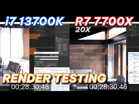 Core i7 13700K vs Ryzen 7 7700X Render testing