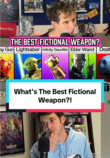 What is the best fictional weapon ? #theescapepodpodcast #fyp #viral #starwars #lordoftherings
