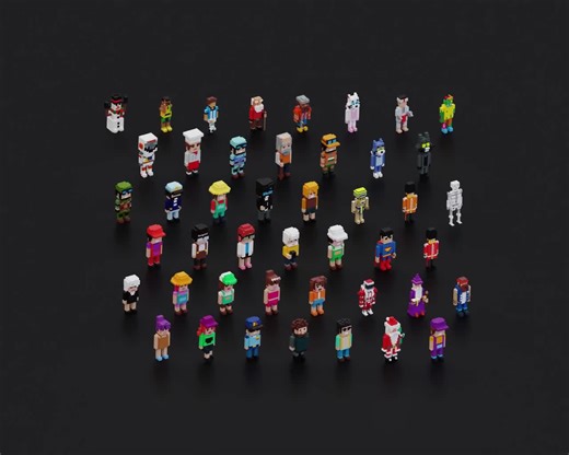 Voxel Characters Pack: 3D Printable STL Models, Game Assets (blender Files, Digital Download) - Etsy Australia