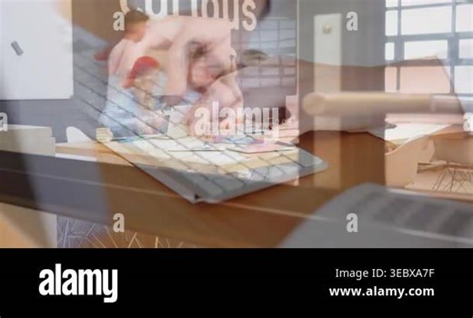 Animation of person using computer over group of business people. Global business, finances, data processing and digital interface concept digitally generated video Stock Video Footage - Alamy