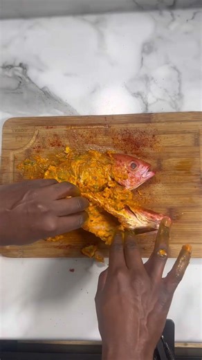 Whole Crispy Red Snapper 🔥🐟Caribbean style with herb rice #chef #redsnapper #jamaicanfood #dinner