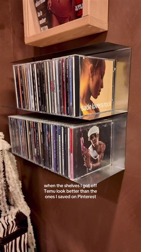 I’ve never gotten shelves for so cheap omg and I’m waiting on my shein home decor order as we speak 😝 #homedecor #physicalmedia #cds