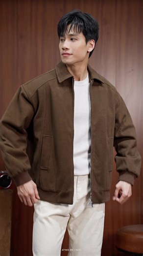 Áo khoác dạ basic tôn dáng tone nâu sang chảnh cho anh em #atino #thoitrangnam #phoidonam #outfit #fyp