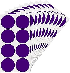Purple Dot Stickers 2 Inches Round Sticker, Circle Colored Labels Color Coding Labels for Office Classroom Toddlers Activity 80 Pieces