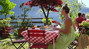 Woman Sit Cafe Drink Coffee Look Stock Footage Video (100% Royalty-free) 1102001351 | Shutterstock