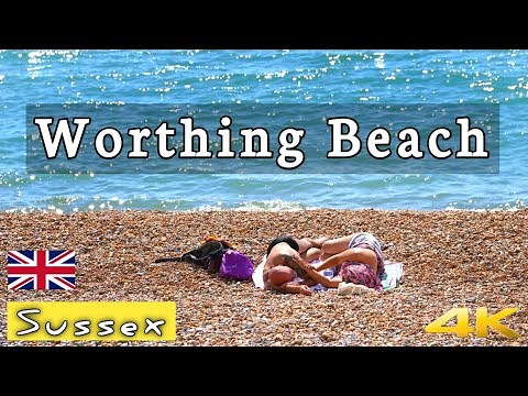 Worthing Beach, Sussex England 🏴󠁧󠁢󠁥󠁮󠁧󠁿 #beach #walkthrough #travel