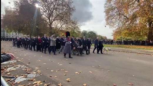 Watch the moment our contingent of over 80 blind veterans and their guides proudly marched past the Cenotaph in London. #HonourTheirService #SupportTheirFuture #Remembrance | Blind Veterans UK
