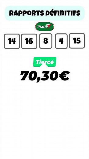 PMU Résultat du quinté du jour