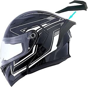 1Storm Motorcycle Modular Full Face Helmet Flip up Dual Visor Sun Shield: HB89 Arrow White