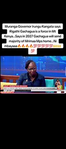 Irungu Kang'ata on Rigathi Gachagua: Will Gachagua Dominate Mt. Kenya in 2027?