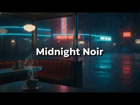 1950s Noir Diner Ambience: Dark Cinematic Jazz & Heavy Rain for Deep Focus and Late Night Study