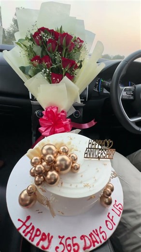 “Our 1st Anniversary ❤️ | Cake, Roses & Forever Together 🌹🎂”