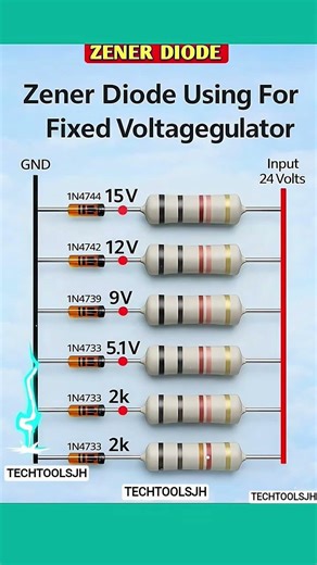 Zener diode using for fixed voltage connection circuit diagram #shots #electrical #electrician