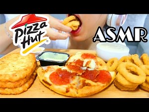 ASMR PIZZA HUT Cheesy Pepperoni Pizza + Onion Ring + Hash Brown Mukbang Eating Sounds | TWILIGHT