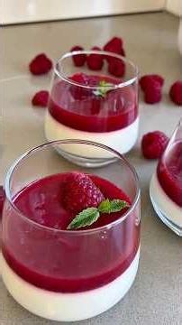 Silky Vanilla Panna Cotta with Fresh Raspberry Coulis #food #dessert #pannacotta