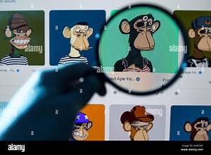 NFTs on screen. A non-fungible token (NFT) is a unique digital asset that represents ownership of real-world items like art, video clips, music, and m Stock Photo - Alamy